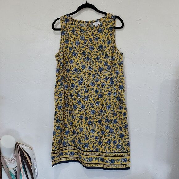 J. Jill 100% Linen Floral Print Dress with Pockets & Free Black Linen Top - Picture 4 of 16